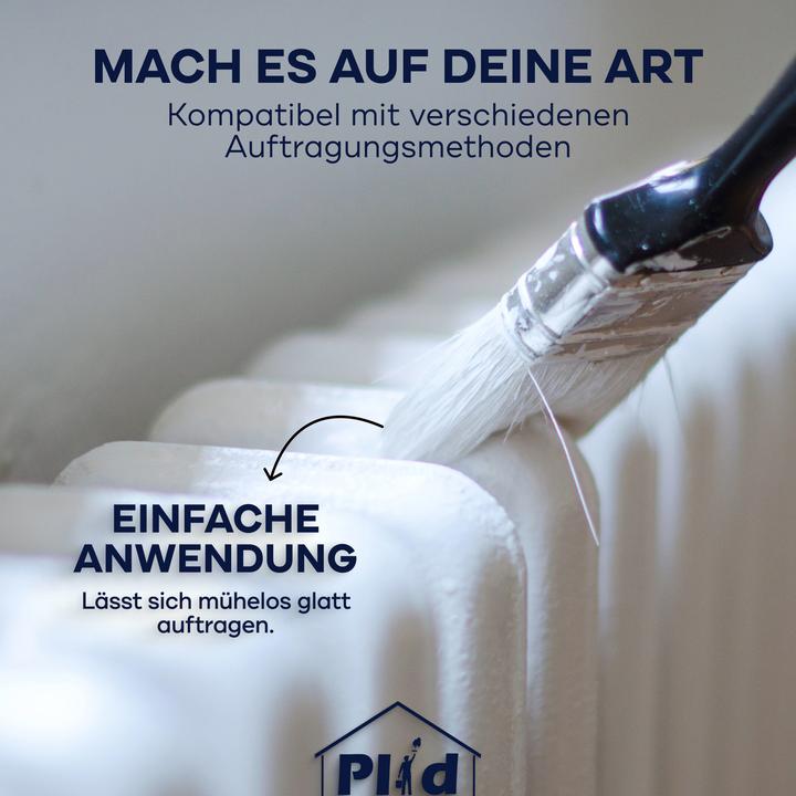 Produktbild Plid Heizkörperlack 5L Weiss Glänzend für ca. 60m² + Terpentinersatz / Thermolack (Weiss, 5 l)