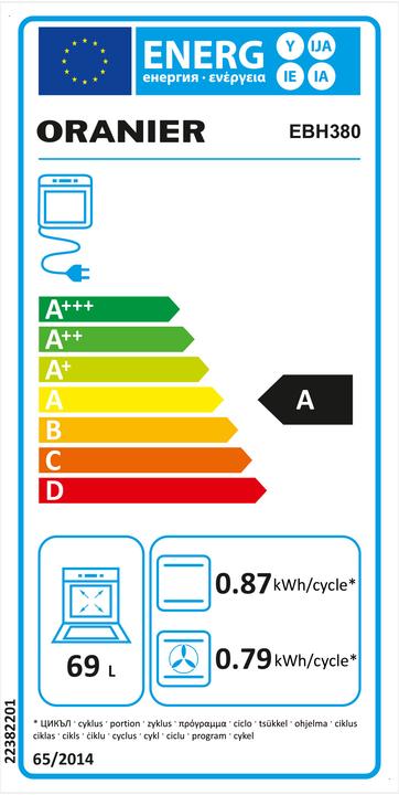Energie-Label Oranier Herdset EHS 331 sw EB-Herdset Ceran EBH380 + KFH110