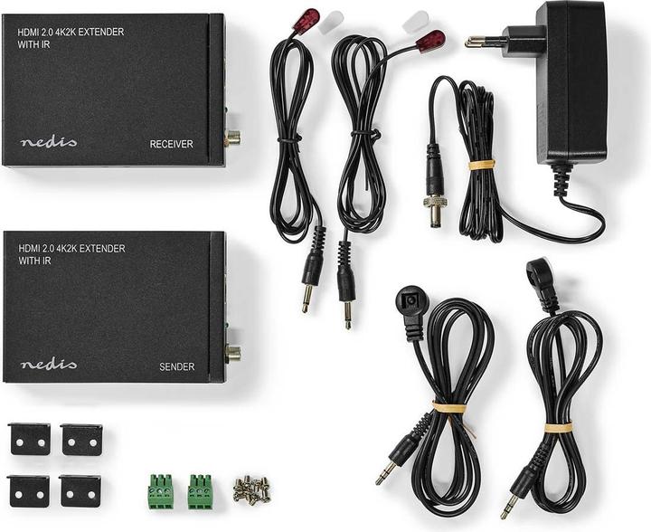 Actual product image Nedis VREP3480AT HDMI ™ Extender Over CAT6 Up to 60.0 m 4K@60Hz 18 Gbps Metal Anthracite (0.06 m)