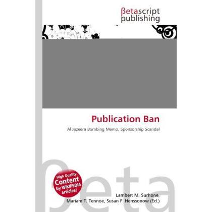 Publication Ban, Fachbücher von Lambert M. Surhone, Miriam T. Timpledon, Susan F. Marseken