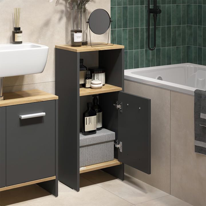 Produktbild Vicco Badmöbel-Set Karli, Anthrazit/Goldkraft Eiche, 2 Teile