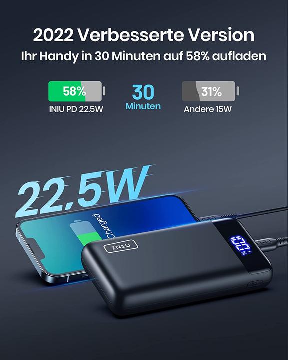 Produktbild INIU MegaPower (20000 mAh, 22.50 W, 74 Wh)