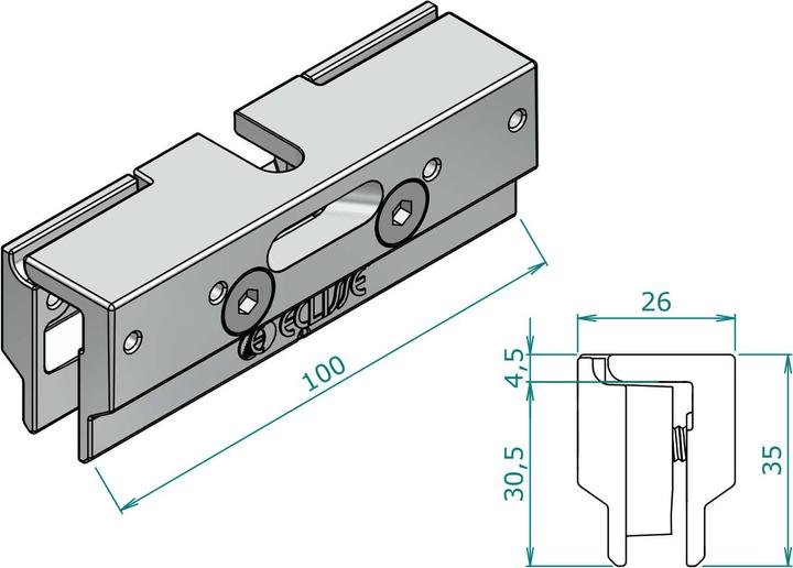 Immagine prodotto Eclisse Montaggio per porte tutto vetro
