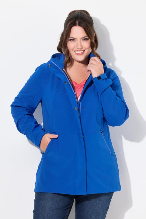 Image du produit Ulla Popken Veste technique HYPRAR à capuche, tissu Softshell déperlant, coupe évasée (46, 48)