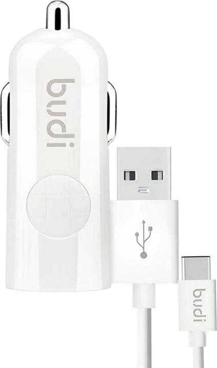 Budi - USB-Autoladegerät + USB-C-Kabel (Weiss)
