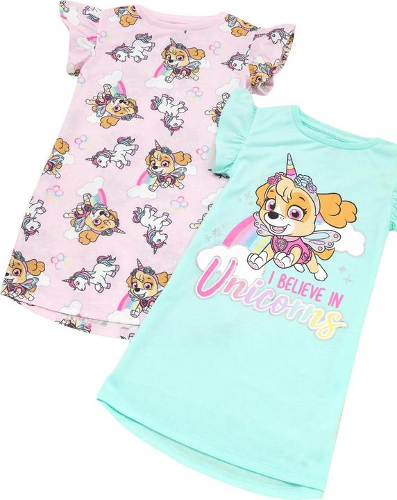Image du produit Paw Patrol Filles Skye Unicorn Nightie (pack de 2) (110)