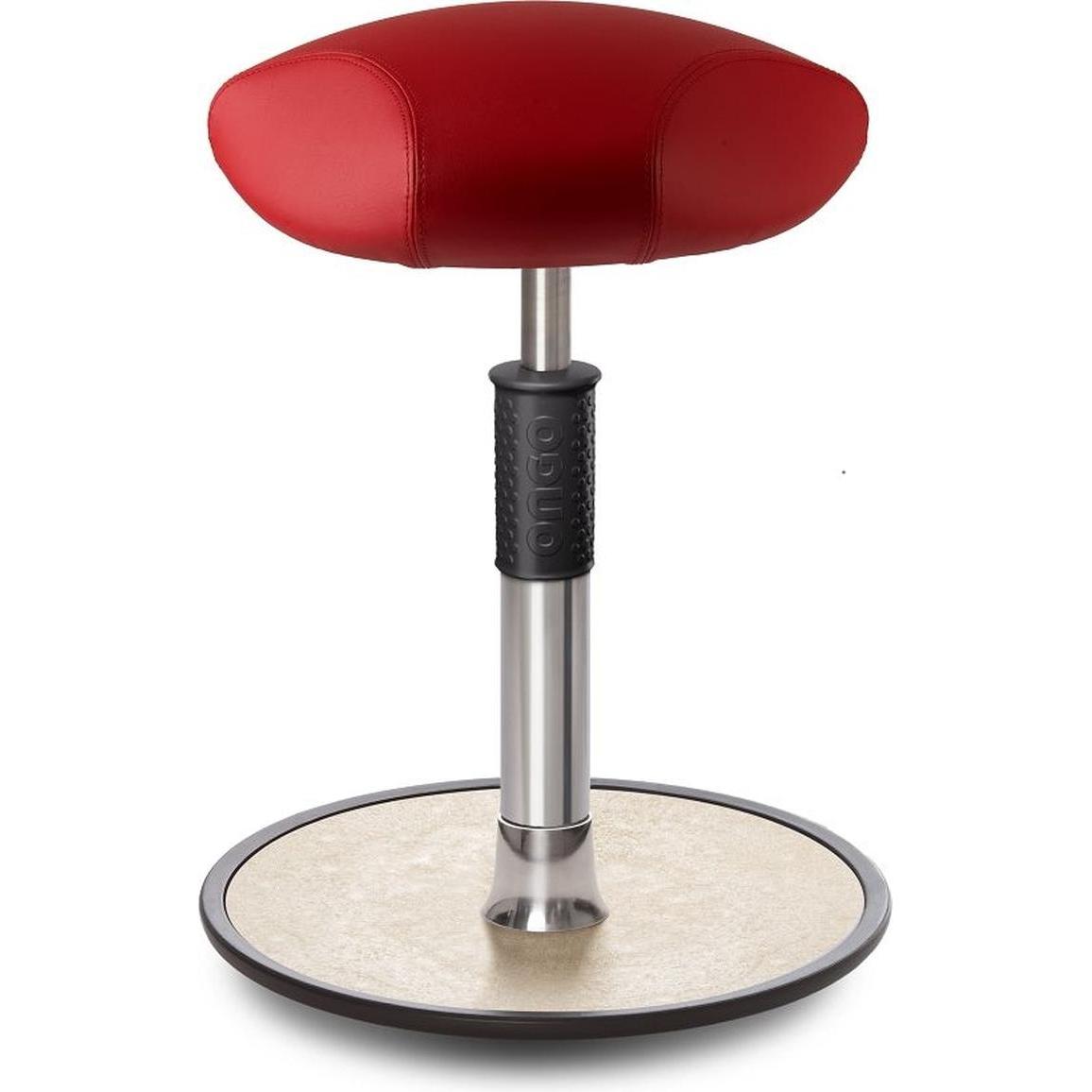 Ongo, Bürostuhl, Sitz- Stehhocker Free Regular Triangel skai Kunstleder Rot Chrom /cremeweiss