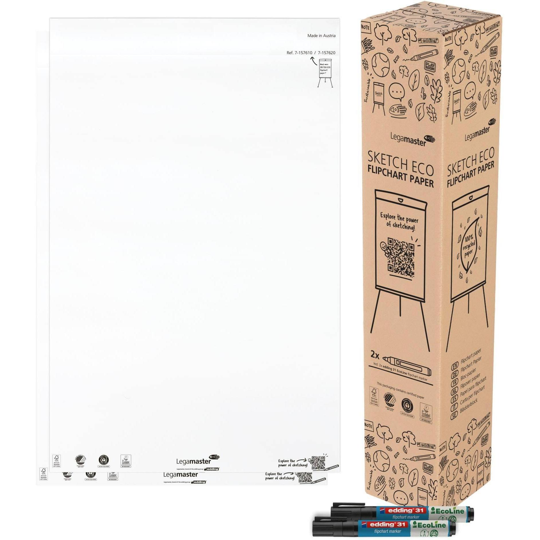 Legamaster, Zubehör Präsentieren, Flipchartblock 2x 50BL blanko im KA