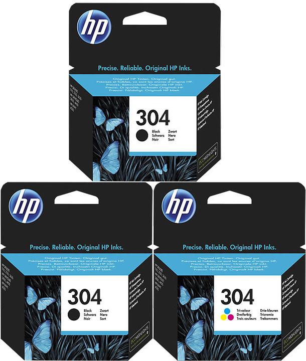Actual product image HP 3x Original 304 Tinte Patronen DESKJET 2620 2630 2633 3700 3720 3730 3732 Set