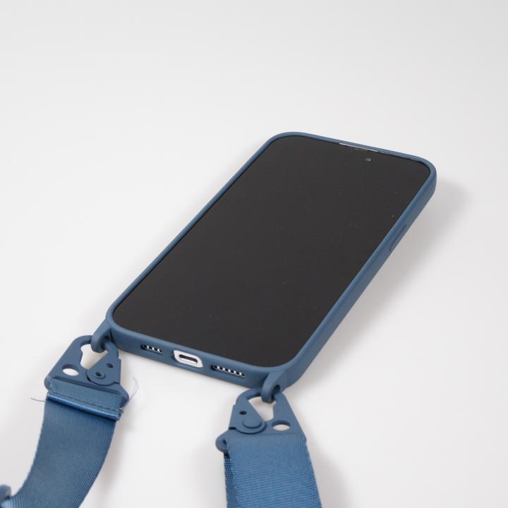 Image du produit PhoneLook Coque Silicone mat avec lanière et mousqueton en fer Deep Sea Blue (Apple iPhone 14 Pro)