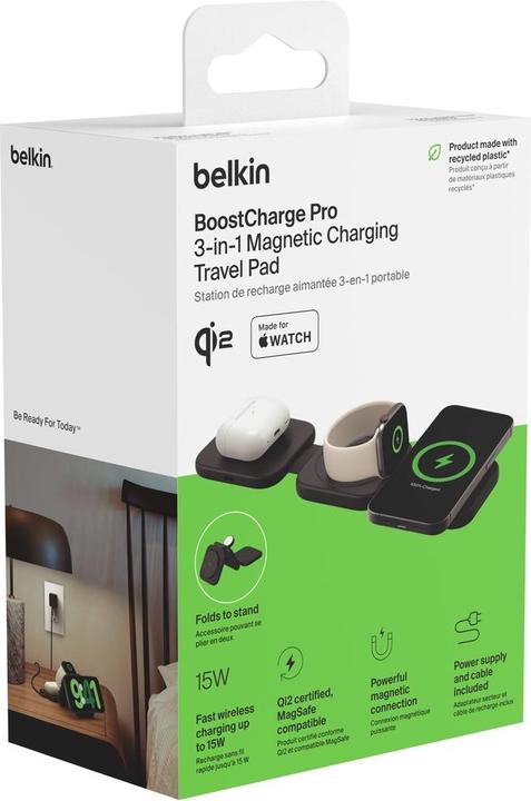 Produktbild Belkin BoostCharge Pro 3-in-1 Qi2 Ladestation (15 W)