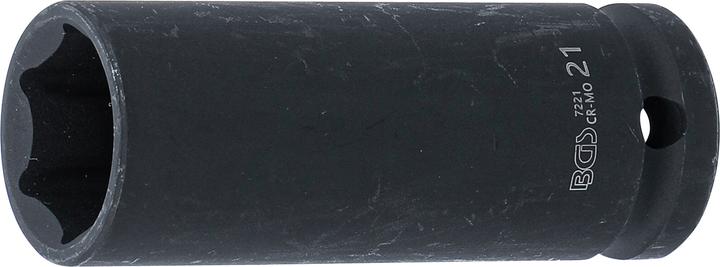 Produktbild BGS Kraft-Steckschlüssel-Einsatz Sechskant, tief Antrieb Innenvierkant 12,5 mm (1/2") SW 21 mm (21 mm)