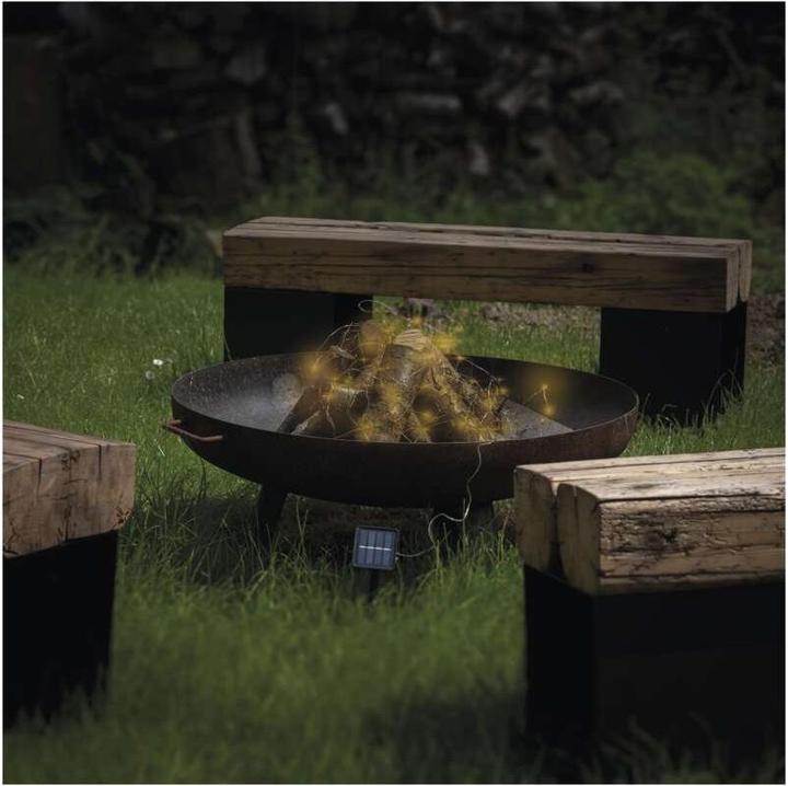 Produktbild Emos LED-Nanokette mit Solarpanel, kupferfarben, 12 m, Aussen und Innen, warm-weiss, Timer (12 m)