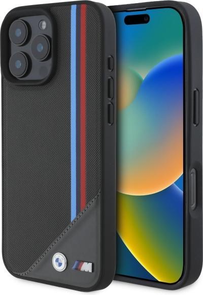 Produktbild BMW BMHMP16X23PUTRA iPhone 16 Pro Max 6.9" antracyt/antracite hardcase M Meshed Tricolor Stripes Mag (Apple iPhone 16 Pro Max)