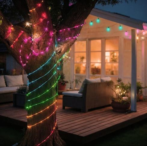 Actual product image Hama Smart LED fairy lights, WLAN, colour change, dimmable, outdoor, IP44, 10m, colourful (10 m)