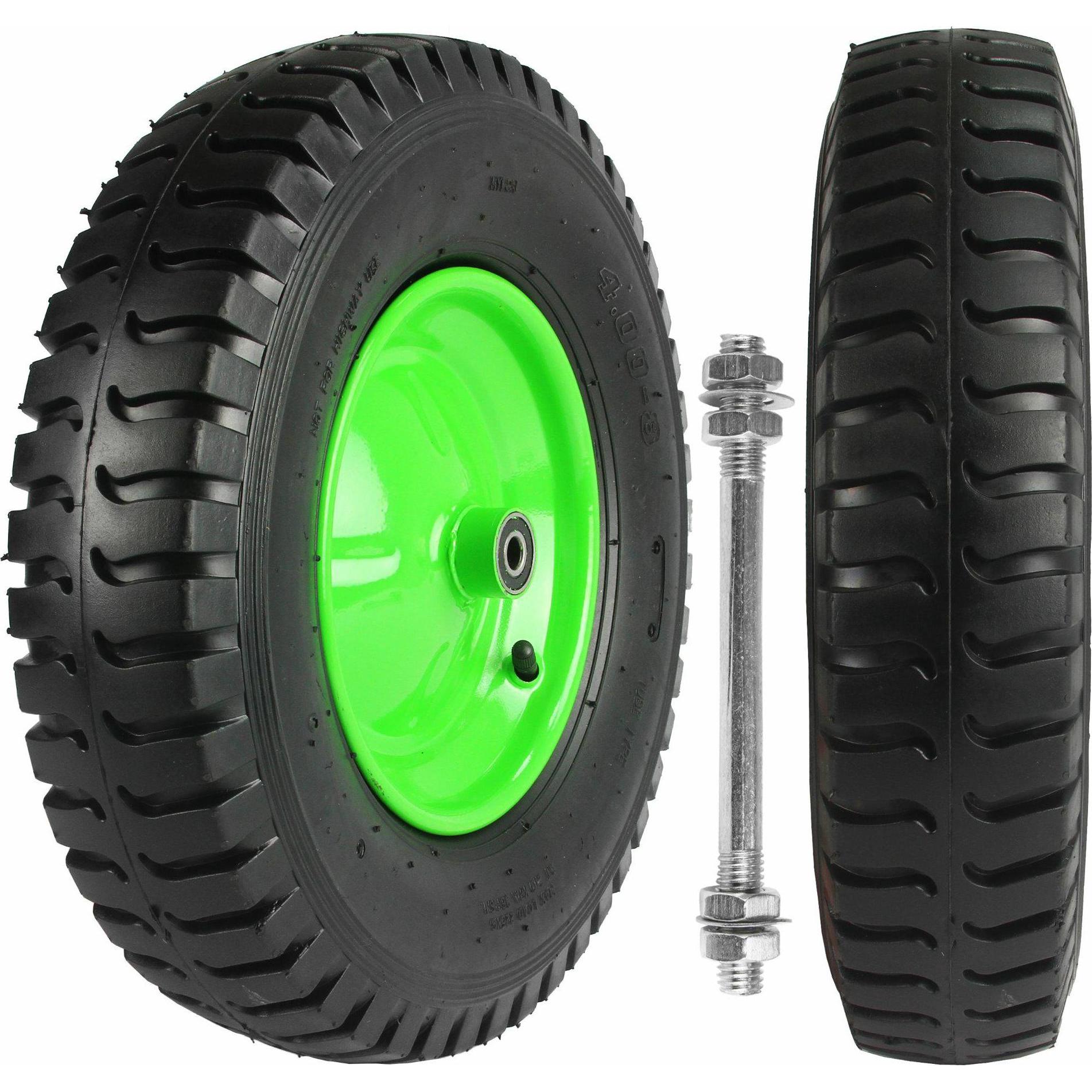 Fiskars, Carriola, Mar-Pol Koło Do Taczki Pneumatyczne 400, Felga Metal, łożysko, 7 Warstw Zielone