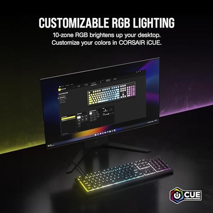 Actual product image Corsair K55 CORE RGB Gaming Keyboard (US, Cable)