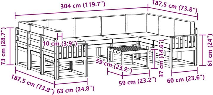 Produktbild vidaXL Outdoor-Sofa