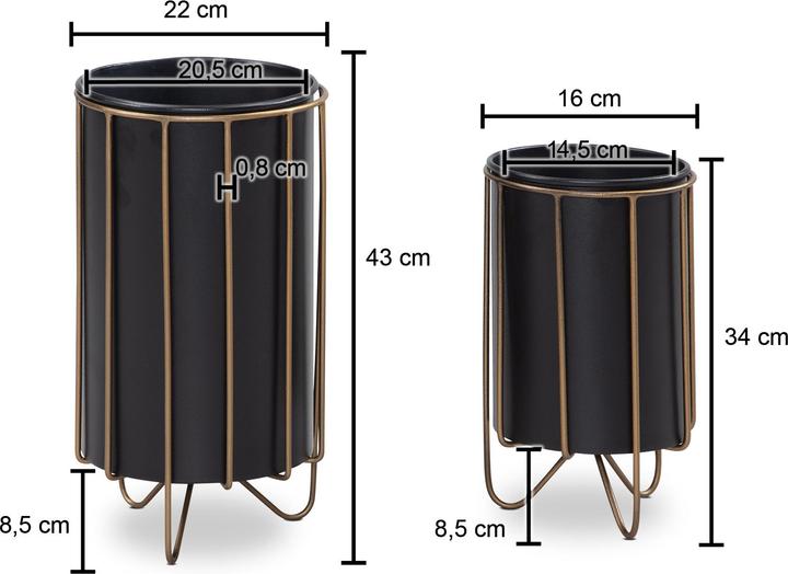 Actual product image FineBuy Set of 2 Metal Planters FB92213 (22 cm)