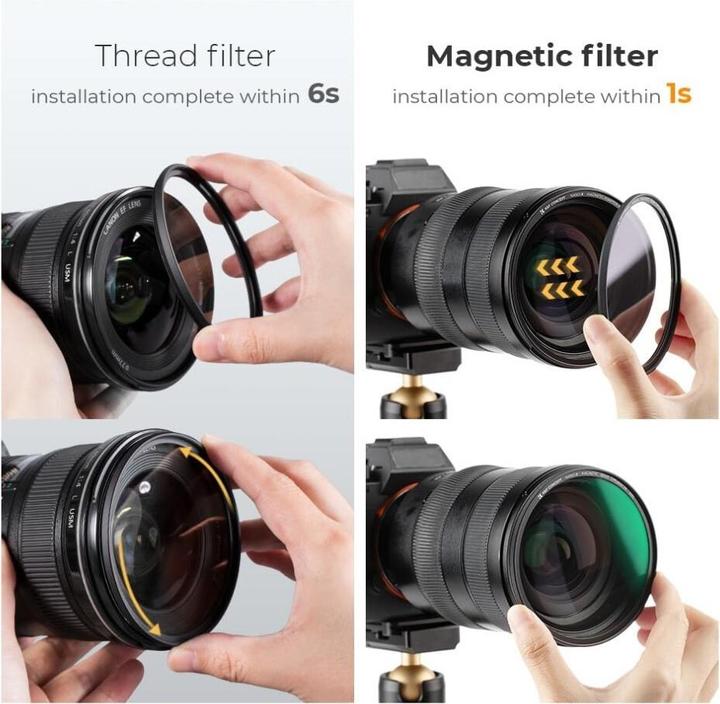 Produktbild K&F Concept Concept Magnetic 1/4 Black Mist Filter Nano X - 62mm (62 mm, Black Mist Filter)