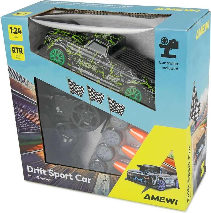 Produktbild Amewi Drift Sport Car Mini-Breaker 4WD 1:24 RTR grün (RTR Ready-to-Run)