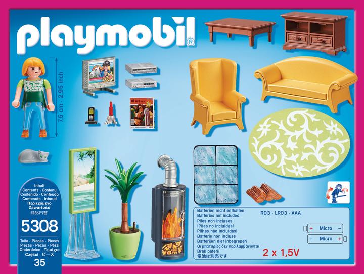 Actual product image Playmobil Living room with fireplace (5308, Playmobil Dollhouse)