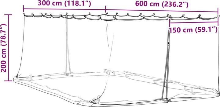 Produktbild vidaXL Moskito Netz (300 cm, 600 cm)