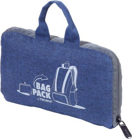 Immagine prodotto Troika SET WELTENBUMMLER con zaino blu e portachiavi, blu/grigio (12 l)