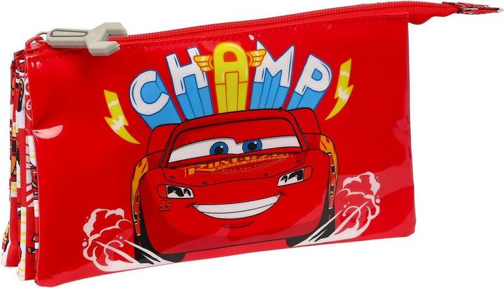 Cars Triple multipurpose case Let's race Red White (22 x 12 x 3 cm)