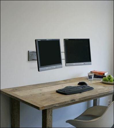 Produktbild R-Go Tools Steel Double Screen Wandhalterung, verstellbar, silber - Klammer für 2 LCD-Displ (Wand)