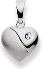 Immagine prodotto Natsumi Schmuck Ciondolo Cuore Diamante Oro Bianco 18K/750 (Oro bianco 750/18 K)