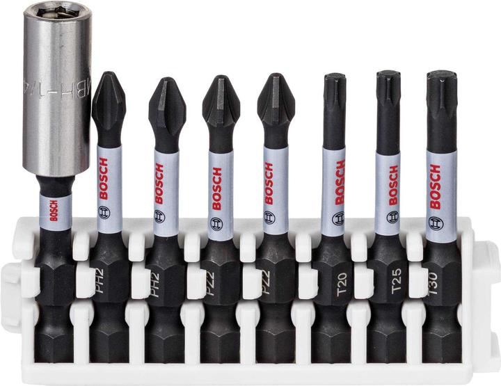 Bosch Professional Zubehör Schrauberbit Impact Control Power Bit Pack, 8-tlg. T20, T25, T30, 2x PH2, 2x PZ2 (Innensechsrund TX)