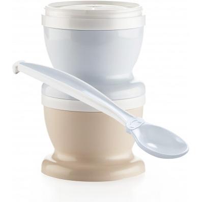 Thermobaby, Babynahrungsbehälter, 2 Einmachgläser + 1 Löffel babyblau
