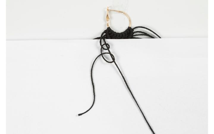 Actual product image Creativ Company Craft set macramé earrings black/olive brown/beige