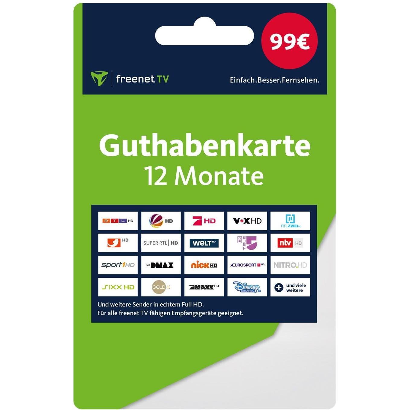 Freenet Guthabenkarte 12 Monate, TV Receiver