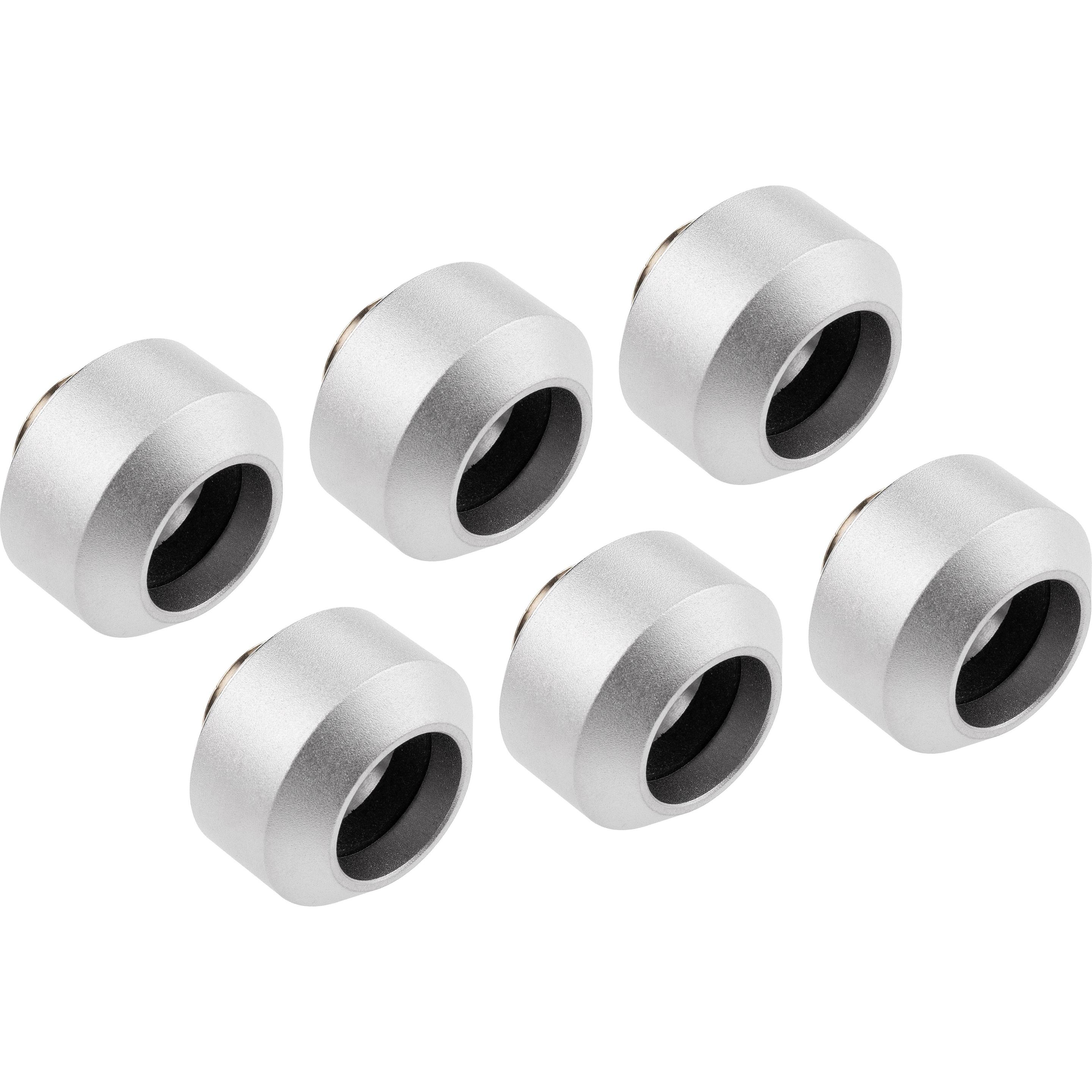 Optimus Hardtube Fittings, 14mm, 6er Pack mit Werkzeug - silber, Wasserkühlung Anschluss, Silber