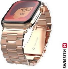 Swissten Metal band for apple watch 38-40 mm rose gold (38 mm, 40 mm, Stainless steel)