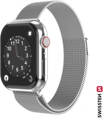 Actual product image Swissten Mesh band for apple watch 38-40 mm silver (38 mm, 40 mm, Stainless steel)