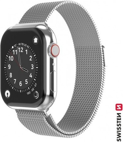 Produktbild Swissten Mesh band for apple watch 38-40 mm silver (38 mm, 40 mm, Edelstahl, Apple Watch Series 1, Apple Watch Series 2, Apple Watch Series 3, Apple Watch Series 4, Apple Watch Series 5, Apple Watch Series 6, Apple Watch SE)