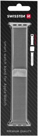 Produktbild Swissten Mesh band for apple watch 42-44 mm silver (42 mm, 44 mm, Edelstahl)