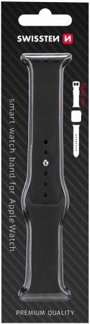 Produktbild Swissten Silicone band for apple watch 38-40 mm black (38 mm, 40 mm, Silikon)