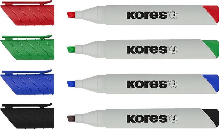 Kores Whiteboard & flipchart marker "ECO XW2", case of 4 Wedge tip, line width: 3-5 mm, 80% recycled (4x)
