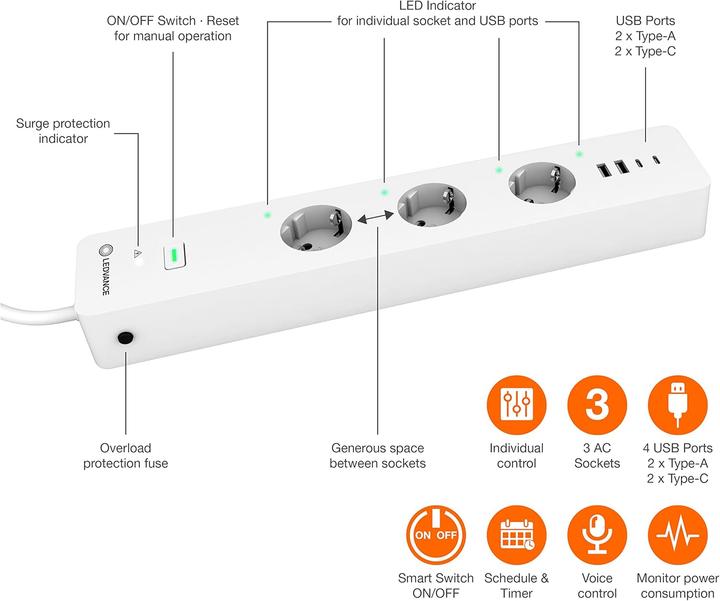 Actual product image Ledvance Radio system solutions (3x, CEE 7/3, 1.50 m)