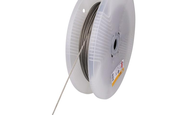 Actual product image Mamutec Stainless steel wire rope 2 mm 200 m 6x7+SE (200 m)