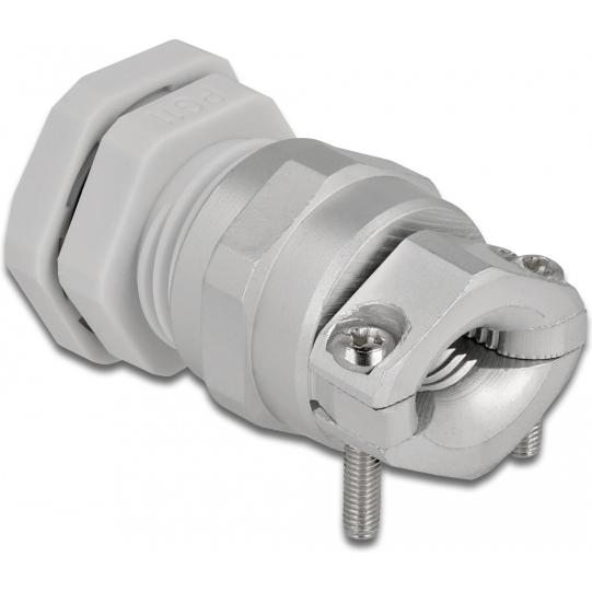 Delock, Collegamento per cavi, Pressacavo PG11 con scarico della trazione e protezione dalla flessione grigio