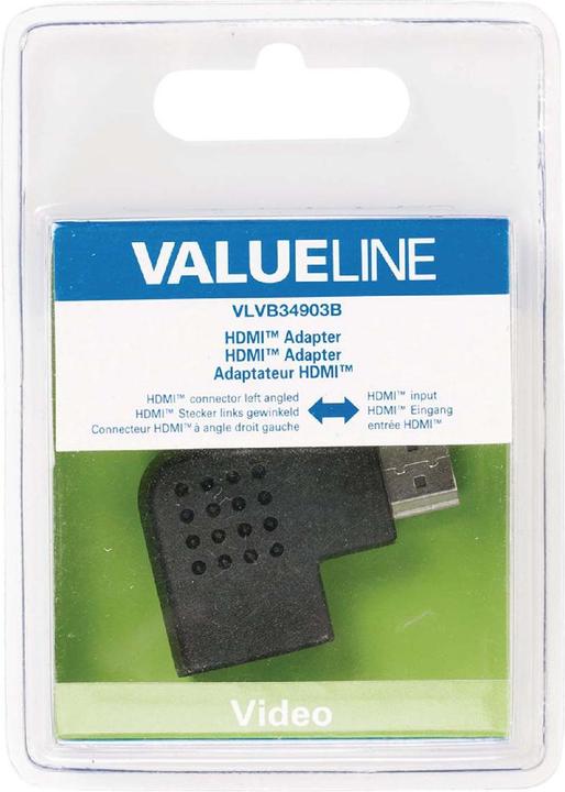 Produktbild Valueline vlvb34903b Adapter HDMI Stecker, Links gewinkelt, Eingang HDMI, schwarz (HDMI)
