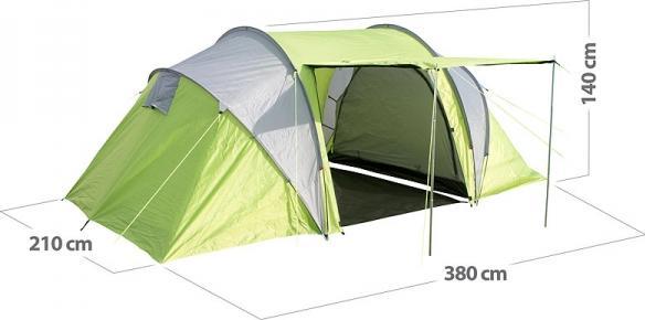 Produktbild Semptec 4-Personen-Tunnelzelt mit 2 Schlafkabinen (Tunnelzelt, 5.60 kg, 4 Personen)