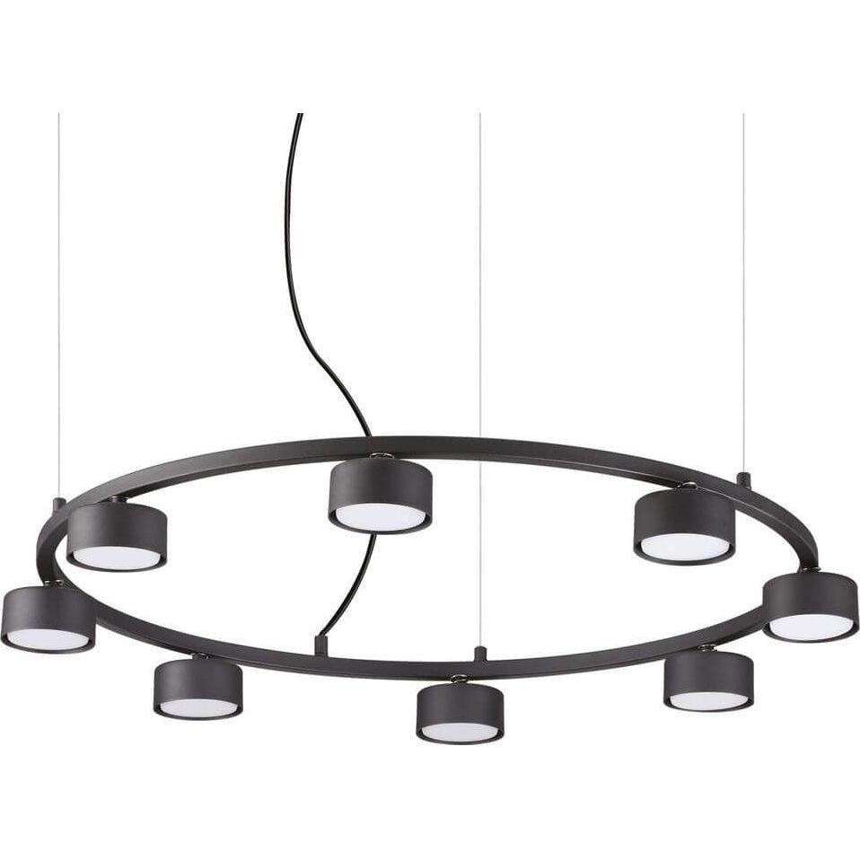 Ideal lux, Pendelleuchte, MINOR GX53 Pendelleuchte 8x ⌀765mm dimmbar Schwarz warmweiss 235547 (GX53, 910 lm)