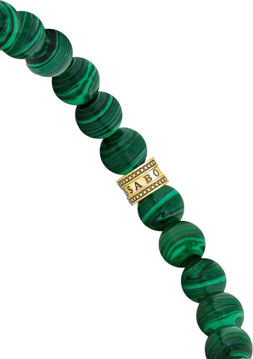 Immagine prodotto Thomas Sabo Bracciale di perline con pietre verdi placcate in oro (16 cm, Argento 925, Doratura in oro giallo 750)