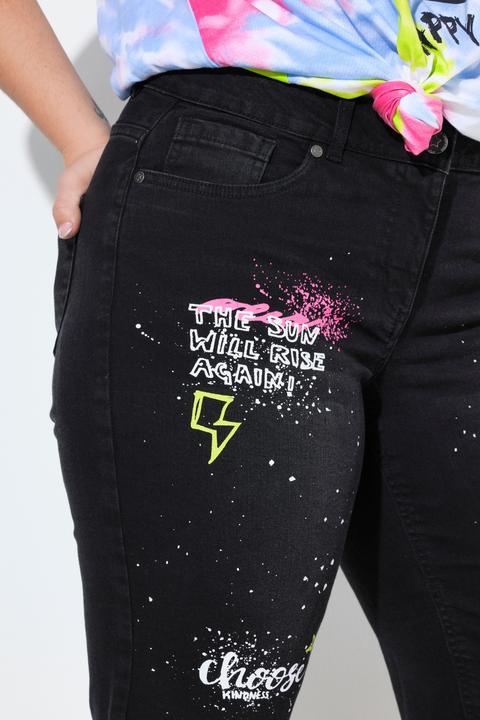 Immagine prodotto Angel of Style Bermuda di jeans con taglio della gamba dritto e stampa (48)